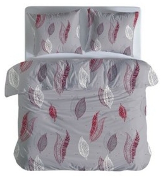 Leonado Vicenti Bettwäsche Winter Fleece 155x220, Fleece, 2 teilig, Warm flauschig weich MikroFleece Thermo Bordeaux Rot Feder Bild 6