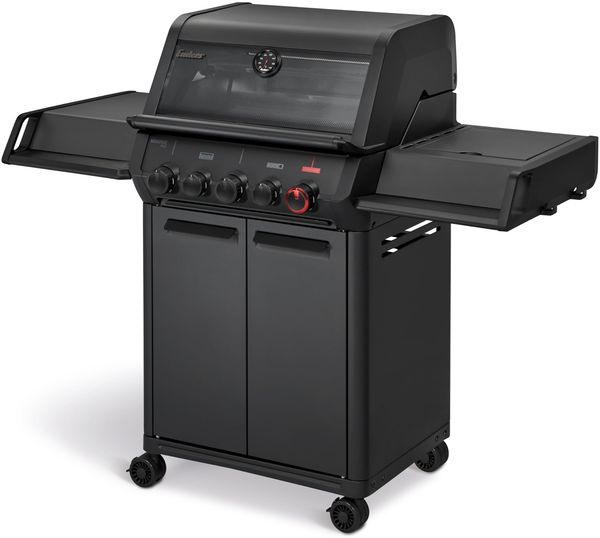 Enders® Gasgrill MONROE PRO 3 SIKR TURBO SHADOW, 3-Edelstahlbrenner, Seitenkocher, Infrarot-Backburner, Sichtfenster, HEAT RANGE™, SWITCH GRID™, 800 °C TURBO ZONE™, SIMPLE CLEAN™ ink. SEARGRATE, #8364