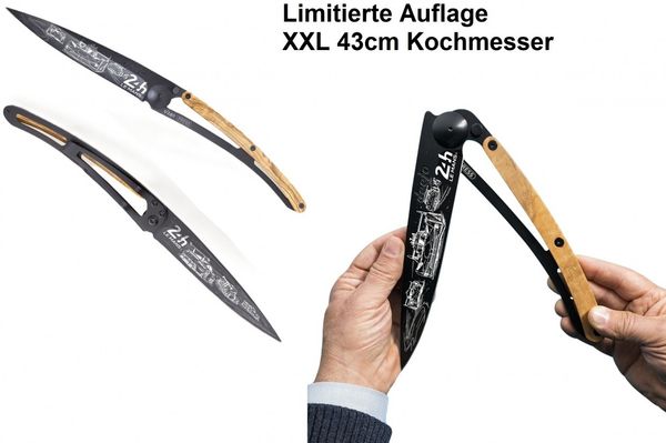 XXL 43cm Limitiert Deejo klappbares Kochmesser 390g Olivenholzgriff 24h LE MA.