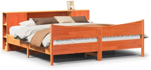 vidaXL Massivholzbett ohne Matratze Wachsbraun 200x200 Kiefernholz 3323289
