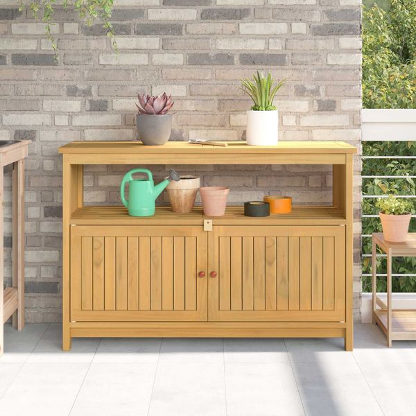 vidaXL Gartenkonsole Tisch Helles Akazienholz 110 x 35 x 75 cm 42026801