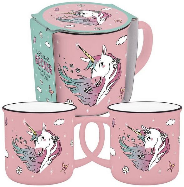 Kinder Tasse Becher 35cl Porzellan Geschenk Sheepworld EINHORN 74819