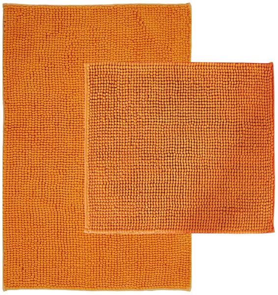 NYVI Badematte Badematten Set 2 teilig Chenille 50x80 Badematte und 45x50 WC-Vorleger, Höhe 20 mm, Polyester, Badezimmerteppich Set - Rutschfest, Saugstark, Schnell Trocknend