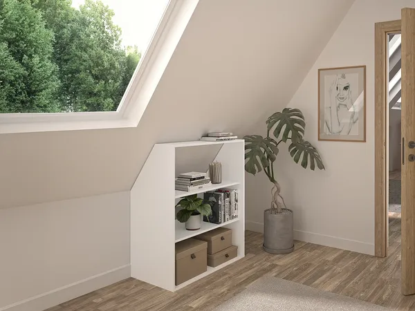Vente-unique - ADEZIO Kleine Schlafzimmeraufbewahrung Holz, Platte Weiß - B 50 cm x H 110 cm x L 91,3 cm