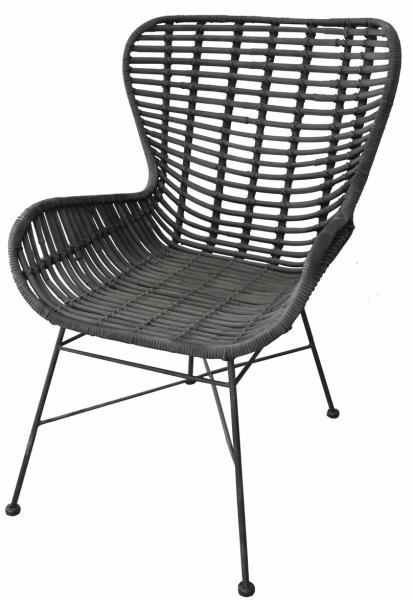 Stuhl RATTAN, schwarz, ca. 60/88/70 cm