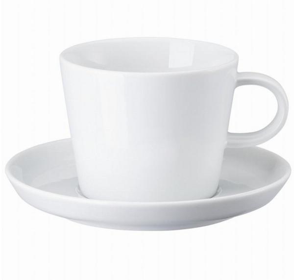 ARZBERG Tasse Café Au Lait Tasse 2-tlg. - CUCINA BIANCA Weiß - 1 Set, Porzellan, Porzellan, spülmaschinenfest und mikrowellengeeignet