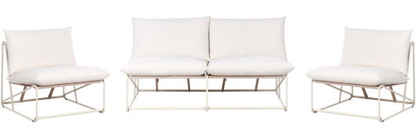 Gartensofa Set 4-Sitzer PICO Metall Hellbeige