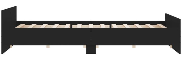 vidaXL Bettgestell mit Kopf- und Fußteil Schwarz 200x200 cm 3203734 Bild 5