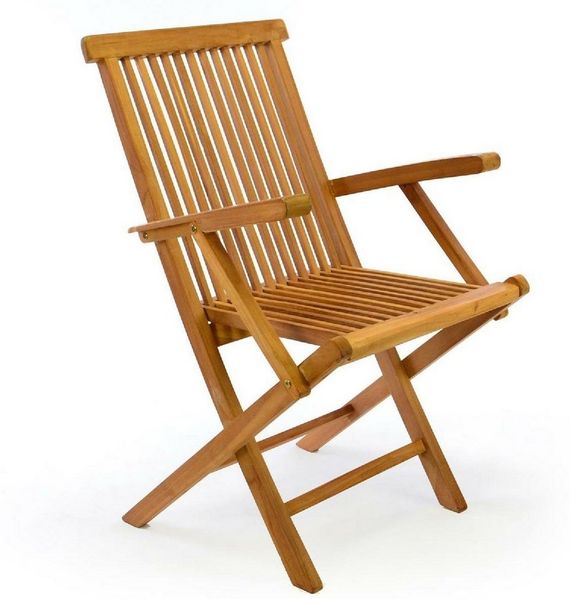 VCM Gartenstuhl Gartenstuhl Hochlehner Klappstuhl Holz Teak