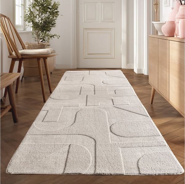 Teppium Teppich Skandinavisches Design, Rechteckig, Höhe: 20 mm, Kurzflorteppich Skandinavische Design Anti-Rutsch Rückseite Waschbar