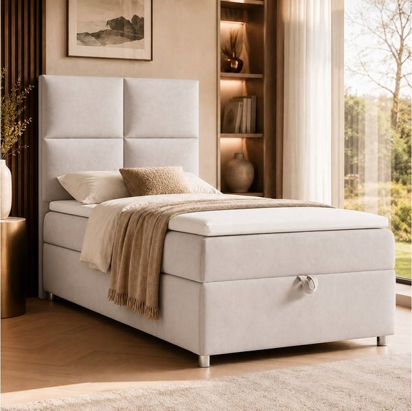 Best for Home Boxspringbett Trinity K-2 Boxspringbett mit Bettkasten & Topper – Komfort & Stauraum (Einzelbett, Hotelbett, Polsterbett gepolstertes Kopfteil, Jugendbett, Kinderbett versch. Größen, 70x200 80x200 90x200 100x200 cm), verschiedene Liefermö...