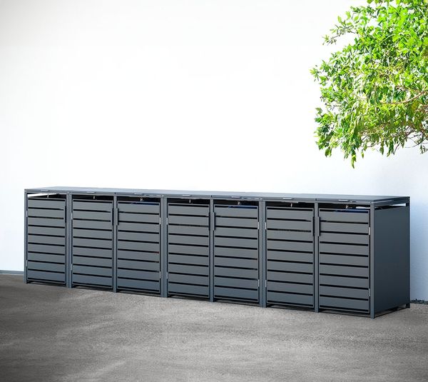 Westmann Metall Mülltonnenbox Kubus 7er | 7x240 L