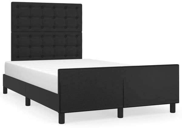 Einzelbettgestell Design für Erwachsene mit Kopfteil Schwarz 120x200 cm Kunstleder d3250e