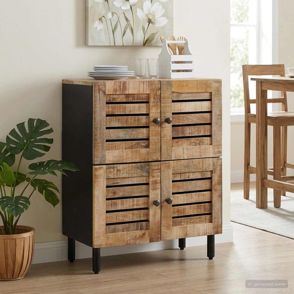 vidaXL Stauraumschränke Natur 60 x 33 x 75 cm Massivholz Mango 4018870