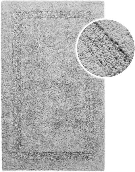 Wecon home Basics Badematte Knut, Höhe 20 mm, Baumwolle, rechteckig, waschbar, rutschfest, strapazierfähig, pflegeleicht, Bordüre, weich