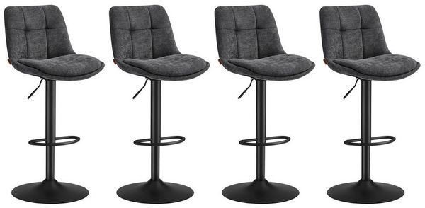 VASAGLE Barhocker Barstühle (Set, 4 St), höhenverstellbar, drehbar