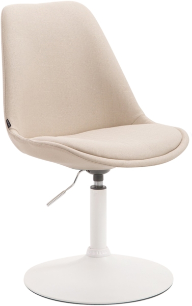 CLP Esszimmerstuhl Maverick Stoff drehbar und stufenlos verstellbar,creme weiß