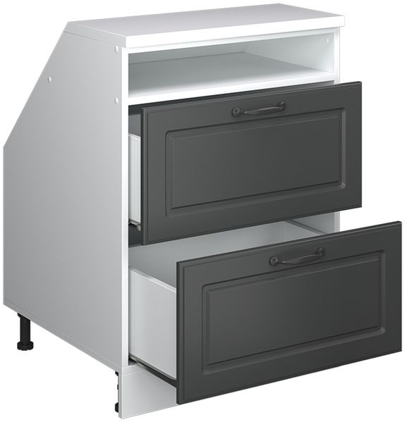 Dachschrägenschrank Rion Anthrazit Landhaus 60 x 81.6 cm mit 2 Schubladen, Schrankkorpus 60 cm Tiefe Vicco Bild 4