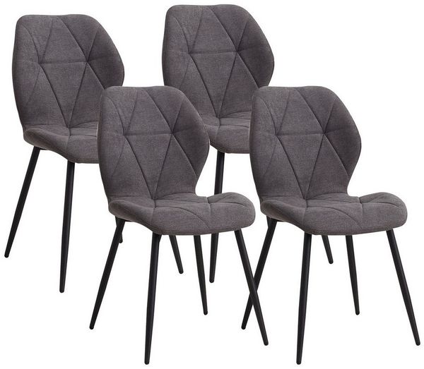 GrandCA HOME Esszimmerstuhl 4er-Set Esszimmerstühle, Küchenstuhl im skandinavischen Stil (4 St), 48 x 45.5 x 84 cm, Dunkelgrau