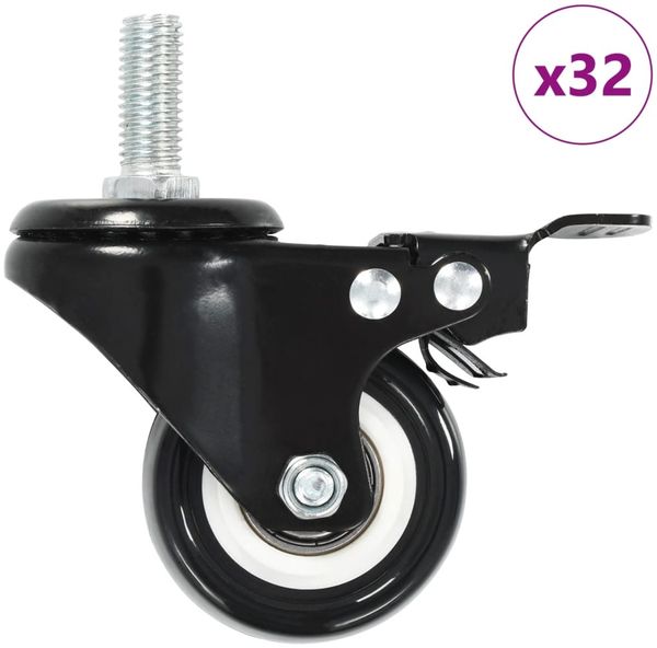 vidaXL Lenkrollen mit Bremsen 32 Stk. 50 mm 277935