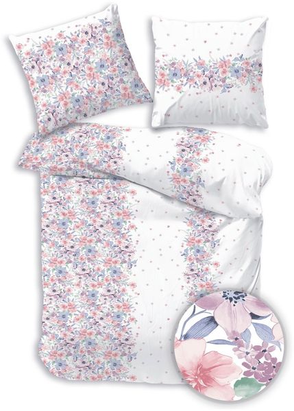Träumschön Bettwäsche Premium Bettwäsche 135x200 oder 155x220 cm Baumwolle, Blumen, Baumwolle, 2 teilig, mit Reißverschluss, luftig und leichte Sommerbettwäsche