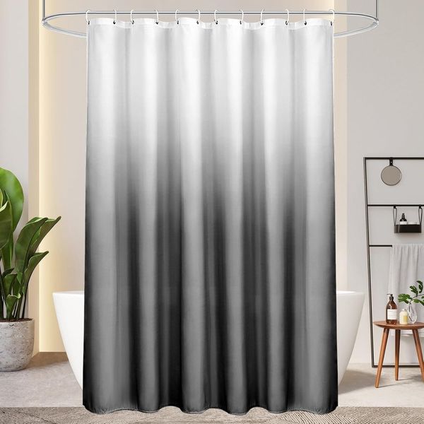 Duschvorhang Textil Grau Wasserdicht Waschbar 180X190cm