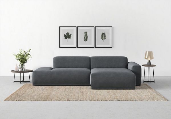 TRENDMANUFAKTUR Ecksofa Braga, mit hochwertigem Kaltschaum, L-Form, in Cord erhältlich, modernes Sofa, Couch mit hohem Sitzkomfort, 275/72/160 cm (B/H/T)
