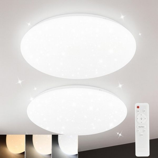 ZMH LED Deckenleuchte Rund – Moderne Deckenlampe für Wohnzimmer Schlafzimmer Flur, CCT-2er, LED fest integriert, warmweiß-kaltweiß