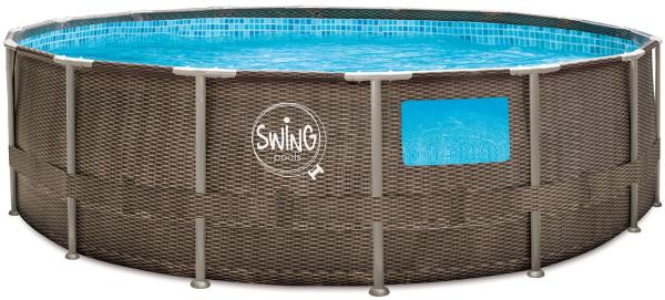 METAL FRAME SWING Pools im Korbflecht-Design 457 x 122 cm