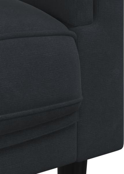 vidaXL 2-tlg. Sofagarnitur mit Kissen Schwarz Samt 3209262 Bild 3