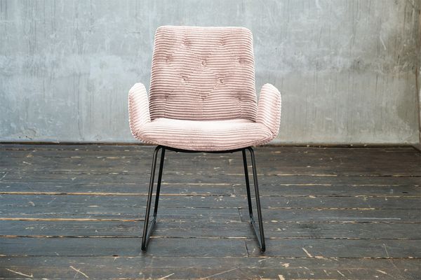 KAWOLA Stuhl NEW CHARME Esszimmersessel Cord rosa 87 x 66 x 59 cm