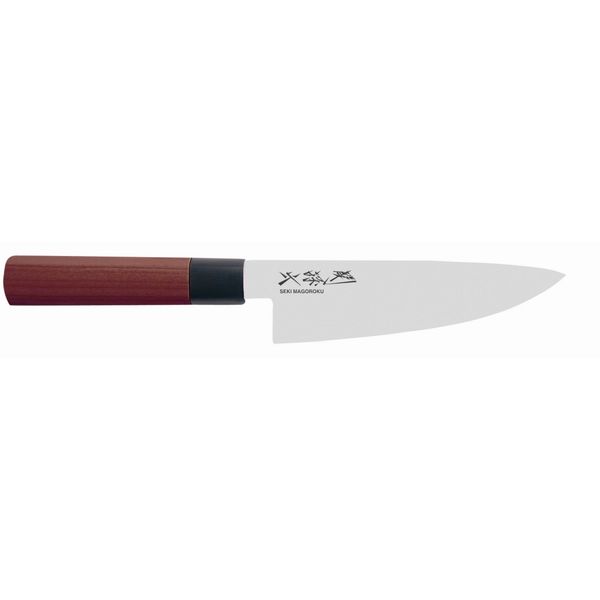 Kai Seki Magoroku Redwood 2019 Kochmesser, Red Wood Koch Messer, Küchenmesser, Küchenhelfer, Küchenutensilien, Holz / Kunststoff / Stahl, Braun / Schwarz / Silberfarben, Klinge 15 cm, Griff 13. 4 cm, MGR-150C