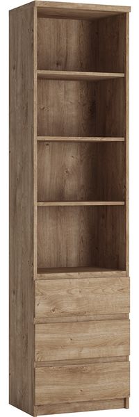 Regalschrank Aktenschrank mit 4 offenen Fächern in Eiche Nb. FORTALEZA-129, B/H/T ca. 50,1/200/40 cm