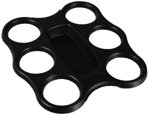 3 Becher-Trays, PS 22,4 cm x 24,4 cm x 2,4 cm schwarz für 6 Becher