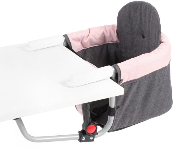 CHIC4BABY Tischsitz Relax, Melange Rosa, platzsparend zusammenfaltbar