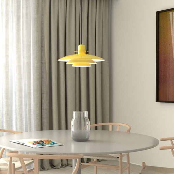 Belid Primus I Pendelleuchte 1-flammig zinkgelb schwarz 43cm E27 Bild 2