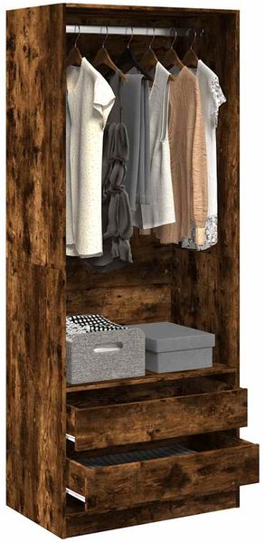 vidaXL Kleiderschrank Räuchereiche 80x50x200 cm Holzwerkstoffs 3307751