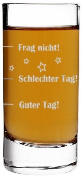 Herz & Heim Schnapsglas mit Stimmungsbarometer - Lustiges Shotglas für Partys, Glas, mit Gravur