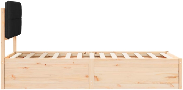 vidaXL Bettgestell mit gepolstertem Kopfteil Schwarz 90x200 cm 877726 Bild 5