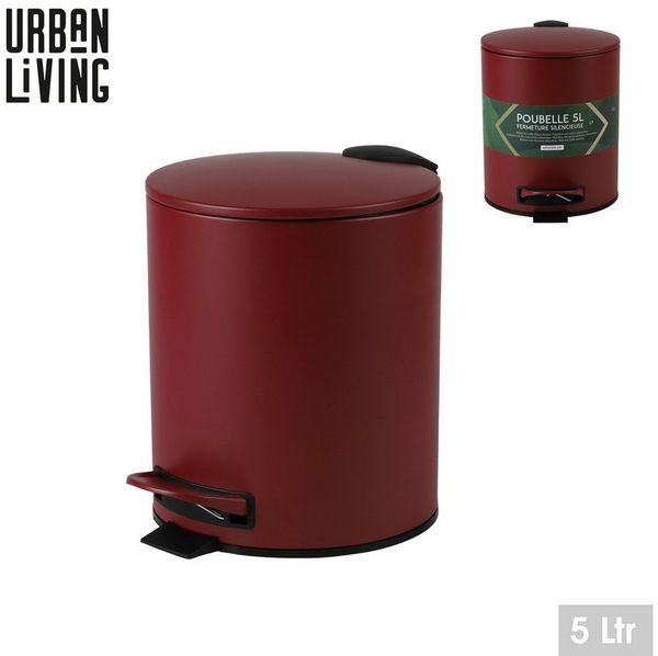 Urban Living Kosmetikeimer 5 Liter Badeimer Tret-Mülleimer Abfalleimer Tretpedeal Tretmülleimer, Absenkautomatik, Hygienische Pedalbedienung