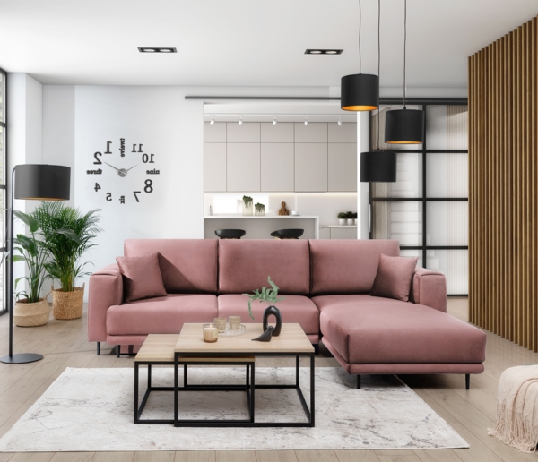 ELTAP 'Dalia' Ecksofa, Rosa, 95 x 190 x 289 cm, Rechts Bild 3