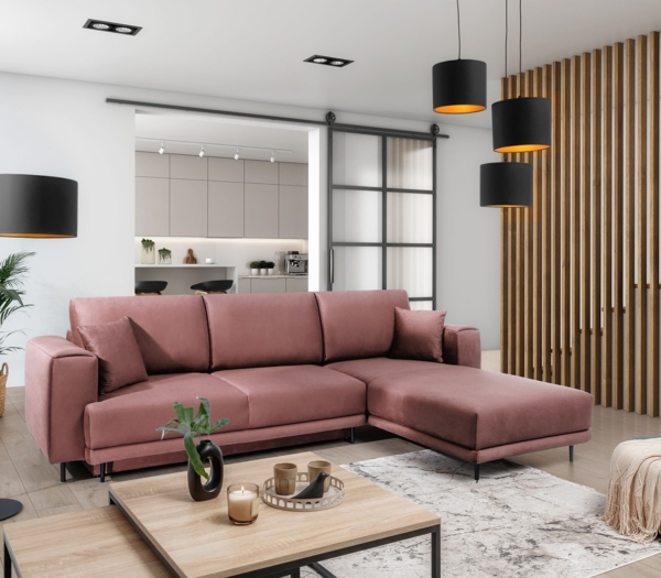 ELTAP 'Dalia' Ecksofa, Rosa, 95 x 190 x 289 cm, Rechts Bild 4