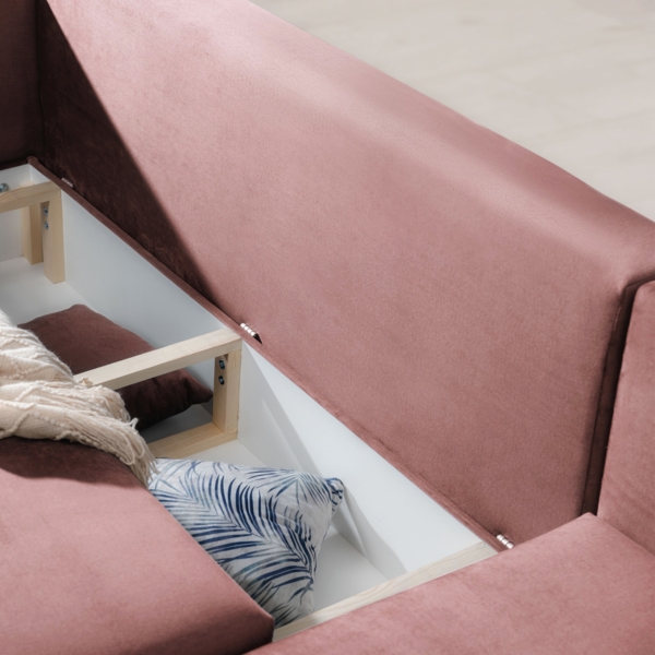 ELTAP 'Dalia' Ecksofa, Rosa, 95 x 190 x 289 cm, Rechts Bild 6