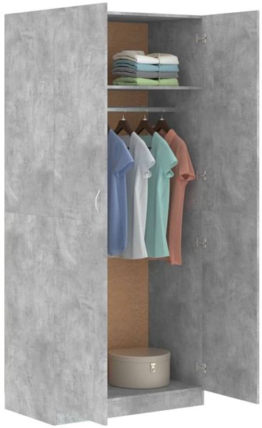 vidaXL Kleiderschrank Betongrau 90x52x200 cm Holzwerkstoff 800634 Bild 4