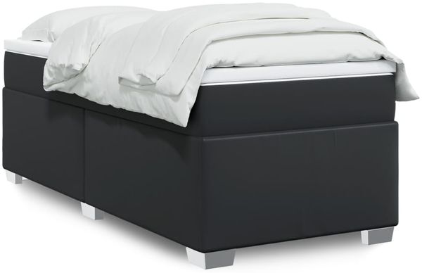 vidaXL Boxspringbett mit Matratze Schwarz 80x200 cm Kunstleder 3285185