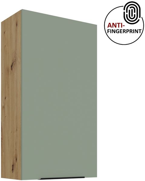Küchen Hängeschrank 60 cm - Höhe 90 cm ARIA Aquamarin ultra matt + Eiche Artisan matt, hochwertige Fronten mit Anti Fingerprint Beschichtung Küchenzeile Küchenblock