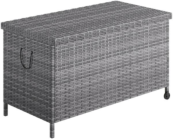 STEELSØN 'Serion' Polyrattan Aufbewahrungsbox 235 Liter mit Rollen, grau-meliert, 110×55×60 cm, wetterfest, Auflagenbox mit Innentasche, Gartenbox mit Griff zum einfachen Transport Bild 11