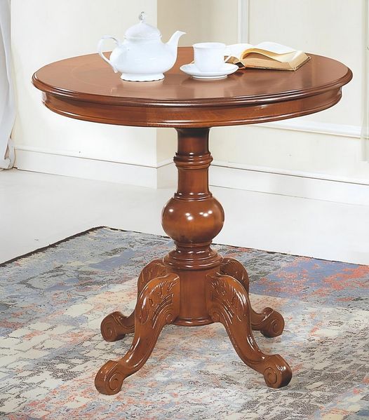 JVmoebel Esstisch Luxus Couchtisch braun lackierter Massiv Italien Esstische runde Möbel (Esstisch), Made in Europa