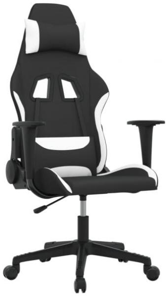 vidaXL Gaming-Stuhl Schwarz und Weiß Stoff 3143740