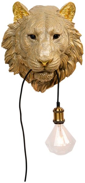 Wandleuchte Animal Tiger Head 33,5 cm / WLANIMAL, Kunststoff, Gold, 32 x 34 x 24 cm